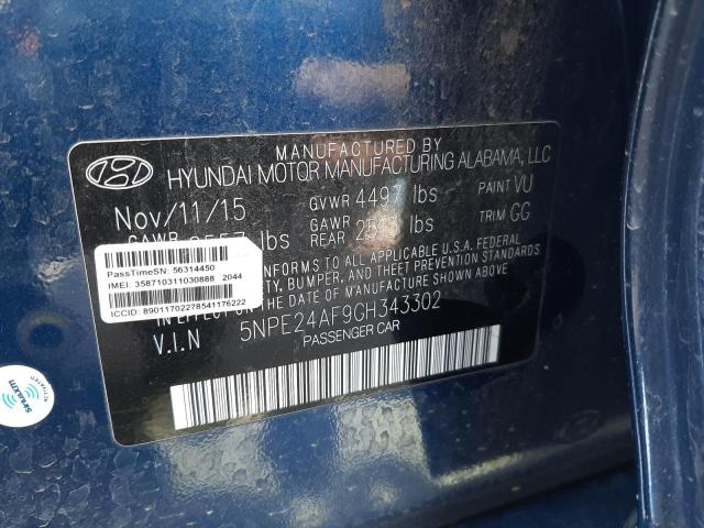 Photo 11 VIN: 5NPE24AF9GH343302 - HYUNDAI SONATA SE 