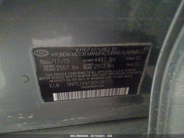 Photo 8 VIN: 5NPE24AF9GH347771 - HYUNDAI SONATA 