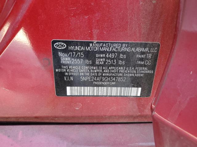 Photo 12 VIN: 5NPE24AF9GH347852 - HYUNDAI SONATA 