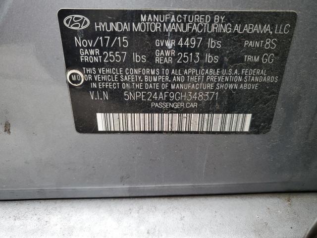 Photo 11 VIN: 5NPE24AF9GH348371 - HYUNDAI SONATA 