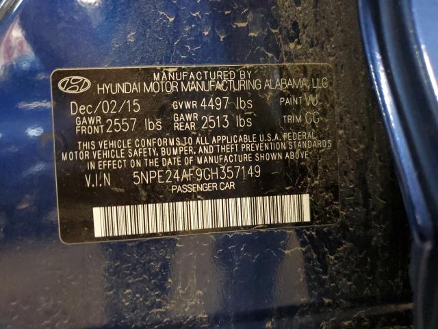 Photo 11 VIN: 5NPE24AF9GH357149 - HYUNDAI SONATA SE 