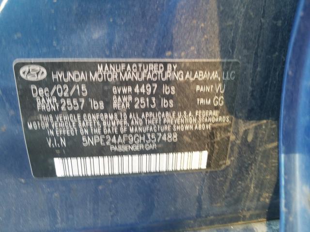 Photo 9 VIN: 5NPE24AF9GH357488 - HYUNDAI SONATA SE 