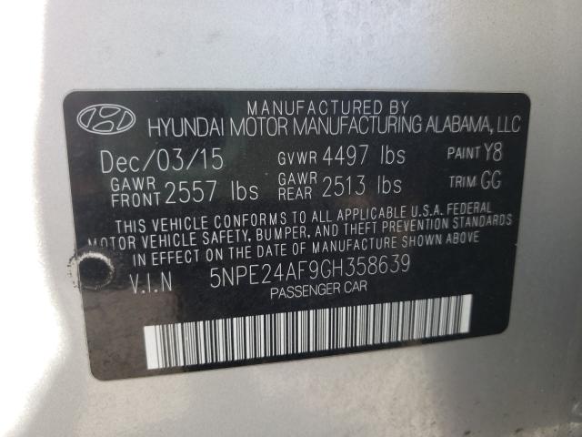 Photo 9 VIN: 5NPE24AF9GH358639 - HYUNDAI SONATA SE 