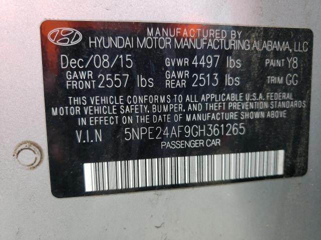 Photo 11 VIN: 5NPE24AF9GH361265 - HYUNDAI SONATA SE 