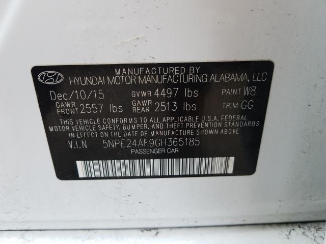 Photo 9 VIN: 5NPE24AF9GH365185 - HYUNDAI SONATA SE 