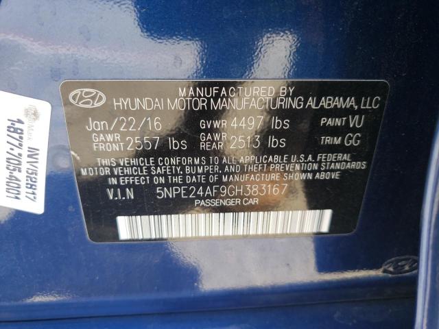 Photo 12 VIN: 5NPE24AF9GH383167 - HYUNDAI SONATA SE 