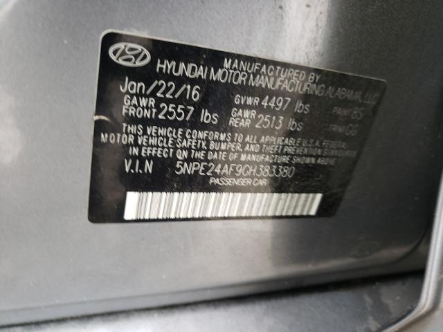 Photo 9 VIN: 5NPE24AF9GH383380 - HYUNDAI SONATA SE 