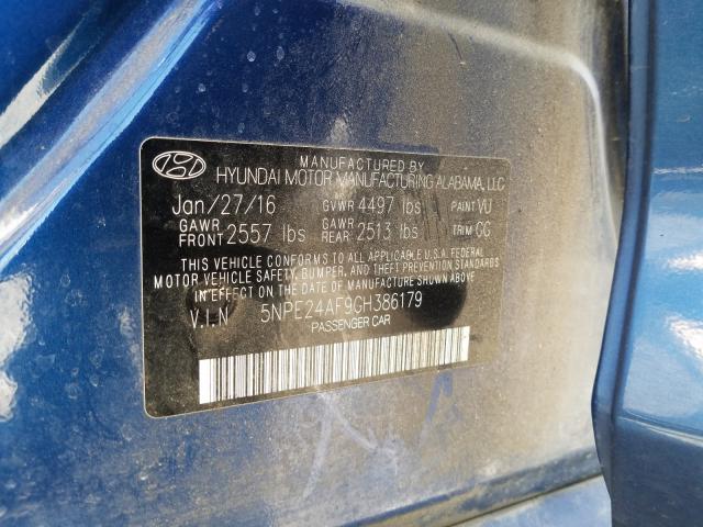 Photo 9 VIN: 5NPE24AF9GH386179 - HYUNDAI SONATA SE 