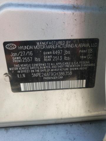 Photo 9 VIN: 5NPE24AF9GH386358 - HYUNDAI SONATA SE 