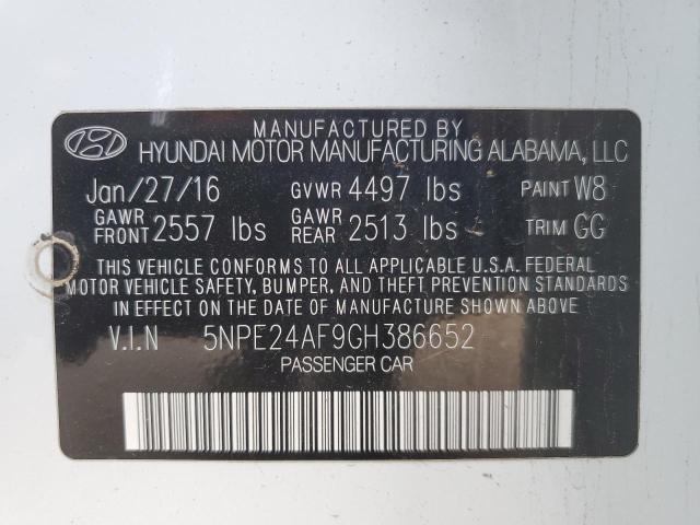 Photo 11 VIN: 5NPE24AF9GH386652 - HYUNDAI SONATA SE 