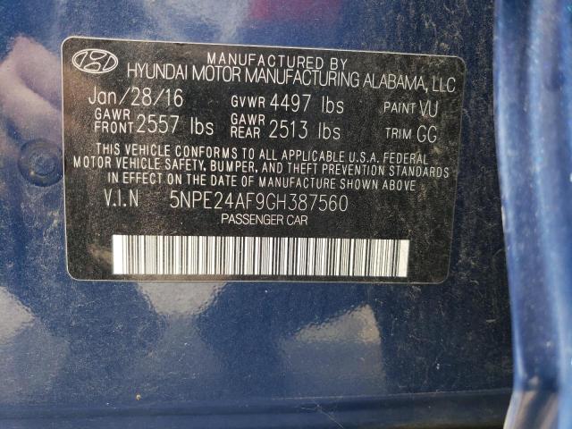 Photo 11 VIN: 5NPE24AF9GH387560 - HYUNDAI SONATA SE 