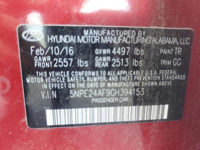 Photo 11 VIN: 5NPE24AF9GH394153 - HYUNDAI SONATA SE 