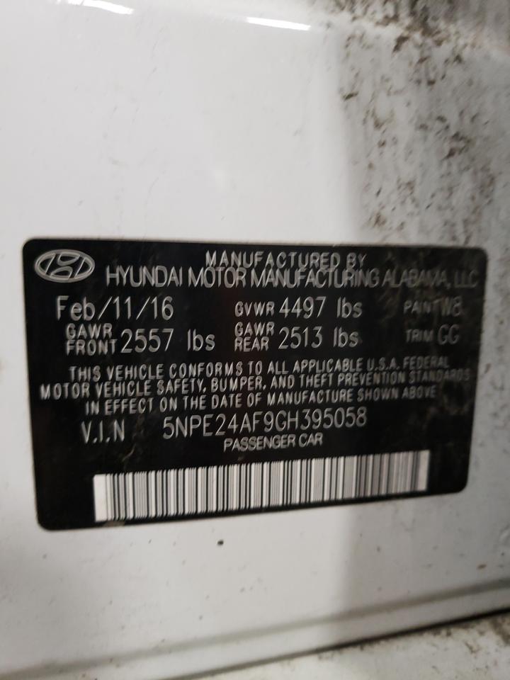 Photo 11 VIN: 5NPE24AF9GH395058 - HYUNDAI SONATA 