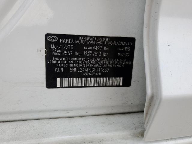 Photo 11 VIN: 5NPE24AF9GH411839 - HYUNDAI SONATA SE 