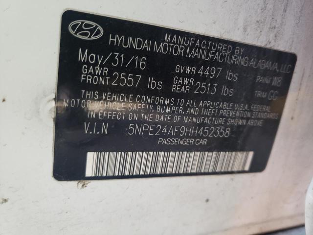 Photo 9 VIN: 5NPE24AF9HH452358 - HYUNDAI SONATA SE 