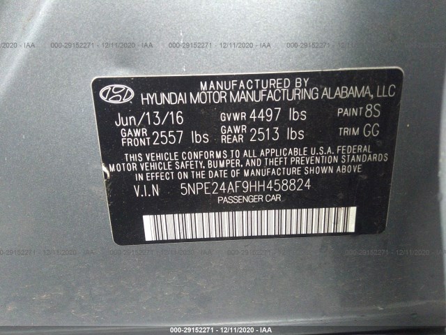 Photo 8 VIN: 5NPE24AF9HH458824 - HYUNDAI SONATA 