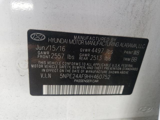 Photo 9 VIN: 5NPE24AF9HH460752 - HYUNDAI SONATA SE 