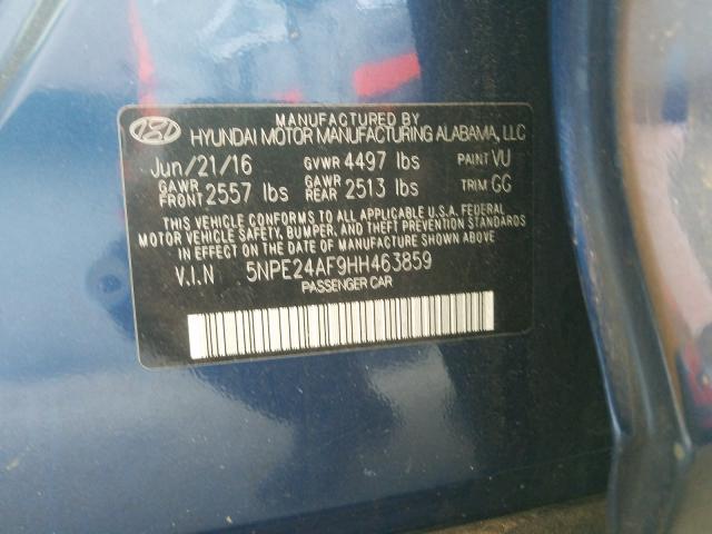 Photo 9 VIN: 5NPE24AF9HH463859 - HYUNDAI SONATA SE 