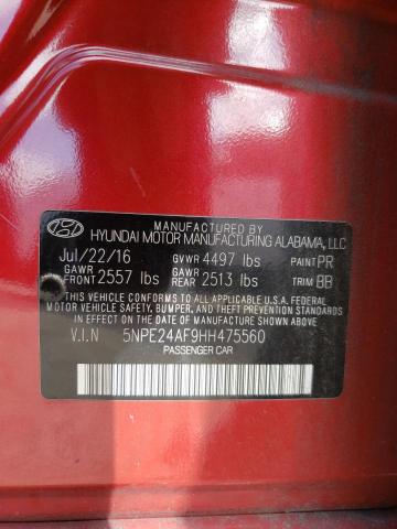 Photo 11 VIN: 5NPE24AF9HH475560 - HYUNDAI SONATA 