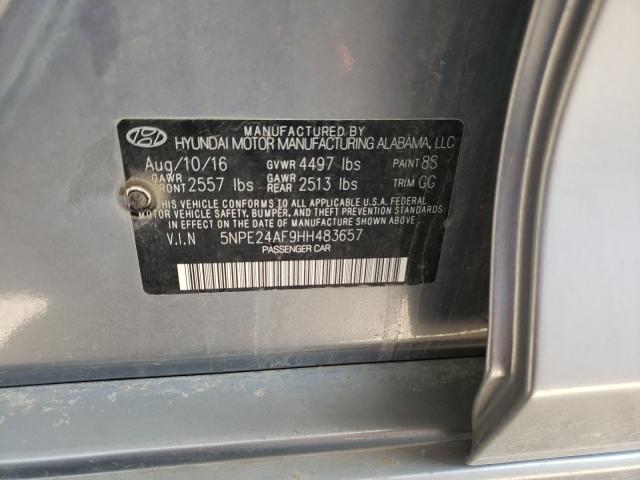 Photo 9 VIN: 5NPE24AF9HH483657 - HYUNDAI SONATA SE 