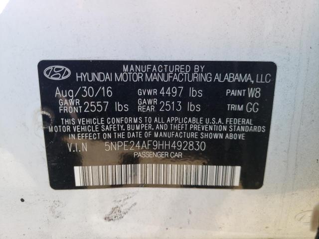 Photo 9 VIN: 5NPE24AF9HH492830 - HYUNDAI SONATA SE 