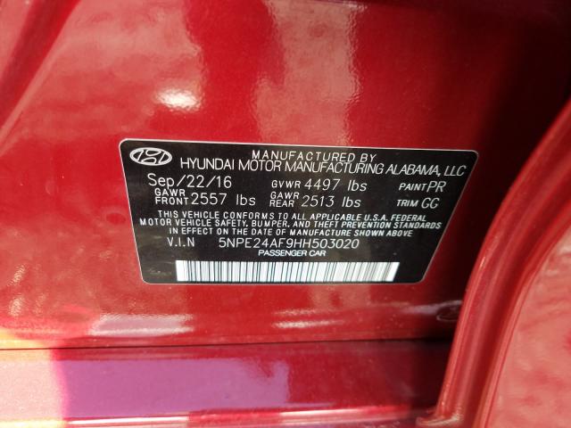 Photo 9 VIN: 5NPE24AF9HH503020 - HYUNDAI SONATA SE 