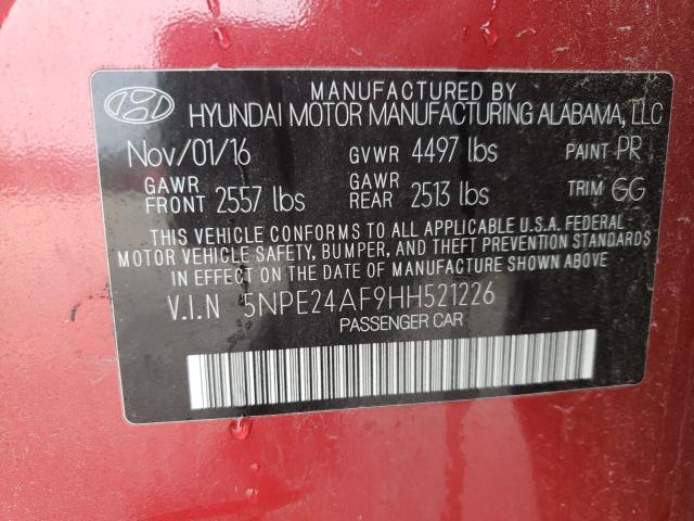 Photo 9 VIN: 5NPE24AF9HH521226 - HYUNDAI SONATA SE 