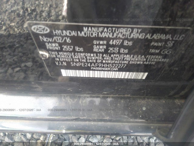 Photo 8 VIN: 5NPE24AF9HH522277 - HYUNDAI SONATA 