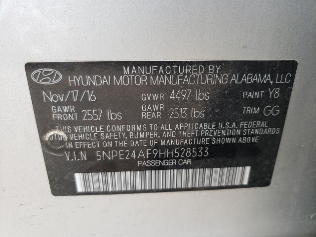 Photo 9 VIN: 5NPE24AF9HH528533 - HYUNDAI SONATA SE 