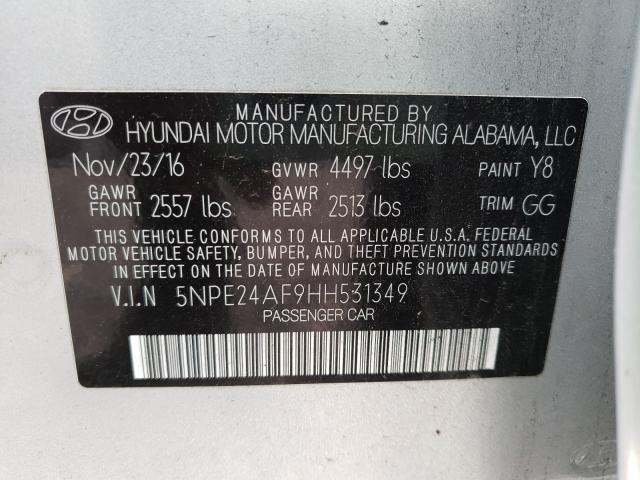 Photo 9 VIN: 5NPE24AF9HH531349 - HYUNDAI SONATA SE 