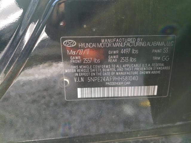 Photo 9 VIN: 5NPE24AF9HH581040 - HYUNDAI SONATA SE 