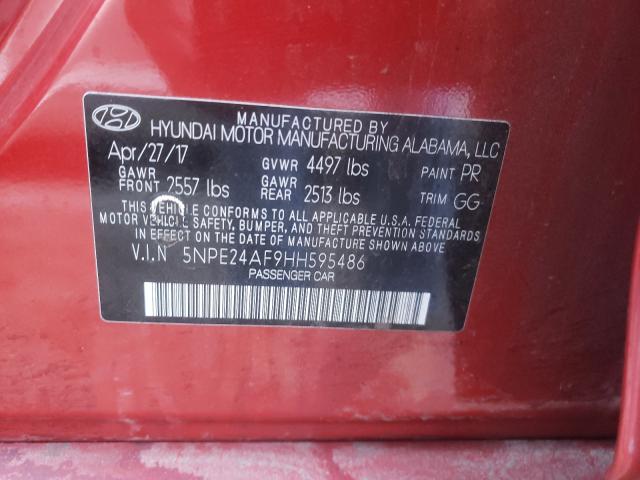 Photo 9 VIN: 5NPE24AF9HH595486 - HYUNDAI SONATA SE 