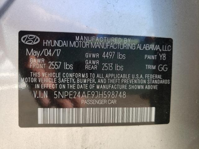 Photo 9 VIN: 5NPE24AF9JH598748 - HYUNDAI SONATA SE 