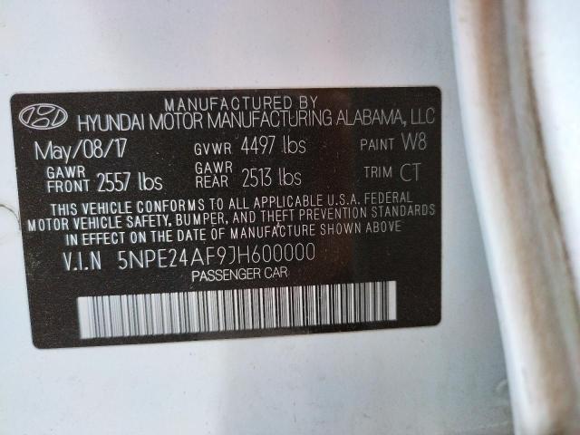 Photo 9 VIN: 5NPE24AF9JH600000 - HYUNDAI SONATA SE 