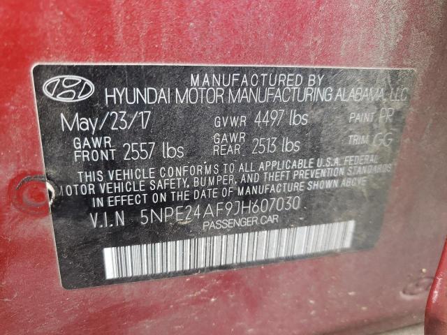 Photo 12 VIN: 5NPE24AF9JH607030 - HYUNDAI SONATA 