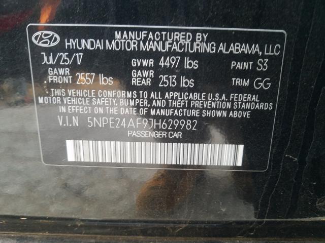 Photo 9 VIN: 5NPE24AF9JH629982 - HYUNDAI SONATA SE 