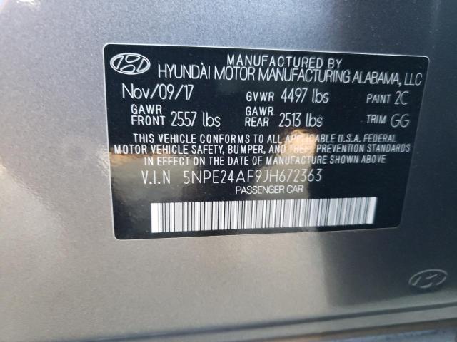 Photo 9 VIN: 5NPE24AF9JH672363 - HYUNDAI SONATA SE 