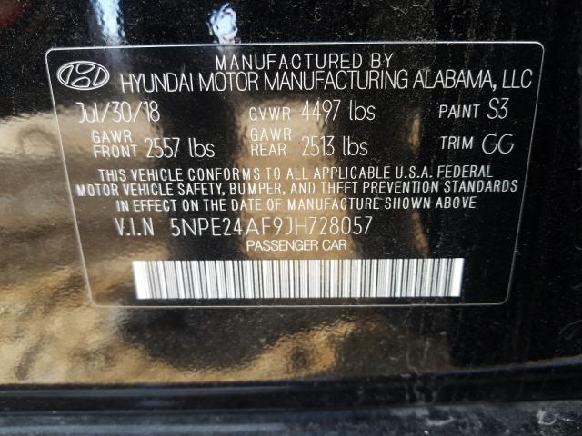 Photo 9 VIN: 5NPE24AF9JH728057 - HYUNDAI SONATA SE 