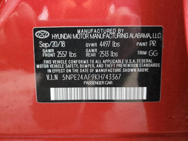 Photo 11 VIN: 5NPE24AF9KH743367 - HYUNDAI SONATA SE 