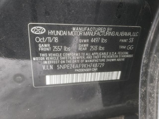 Photo 9 VIN: 5NPE24AF9KH748729 - HYUNDAI SONATA 