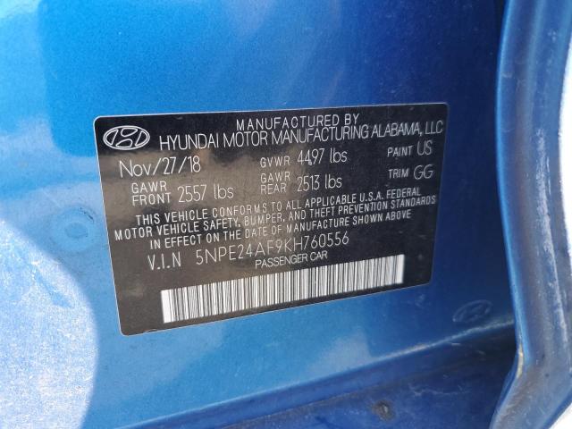 Photo 11 VIN: 5NPE24AF9KH760556 - HYUNDAI SONATA 