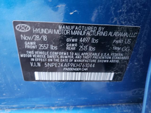 Photo 9 VIN: 5NPE24AF9KH761044 - HYUNDAI SONATA SE 