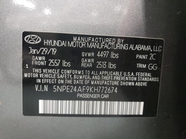 Photo 9 VIN: 5NPE24AF9KH772674 - HYUNDAI SONATA SE 