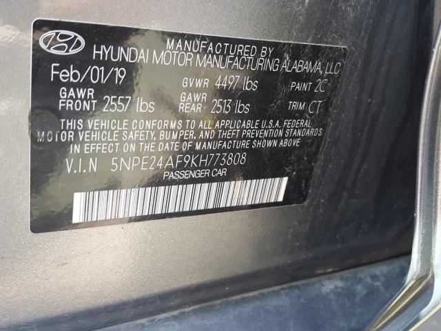 Photo 9 VIN: 5NPE24AF9KH773808 - HYUNDAI SONATA SE 