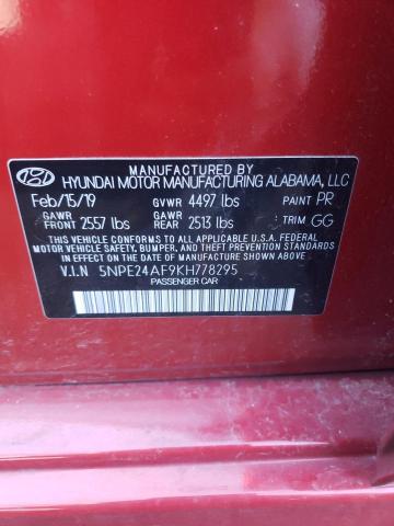 Photo 9 VIN: 5NPE24AF9KH778295 - HYUNDAI SONATA SE 