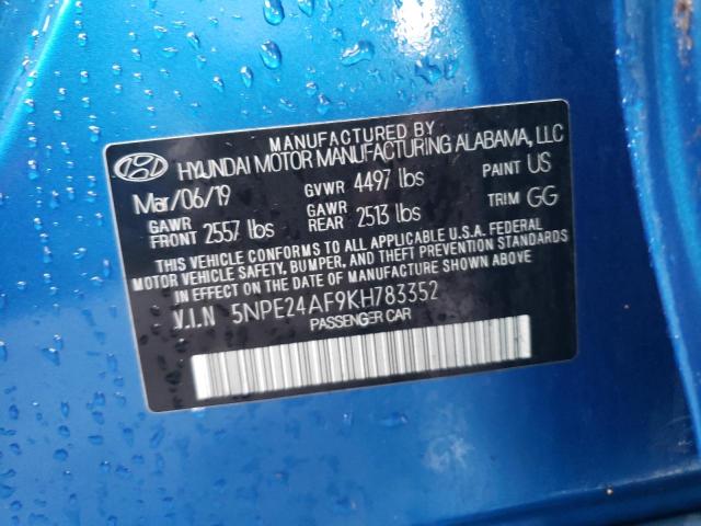 Photo 9 VIN: 5NPE24AF9KH783352 - HYUNDAI SONATA SE 