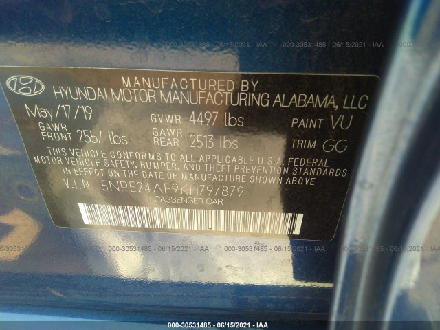 Photo 8 VIN: 5NPE24AF9KH797879 - HYUNDAI SONATA 