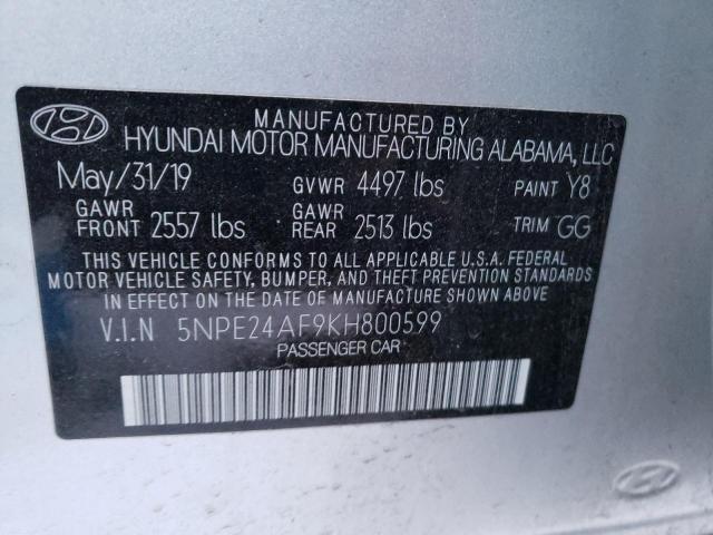 Photo 11 VIN: 5NPE24AF9KH800599 - HYUNDAI SONATA SE 