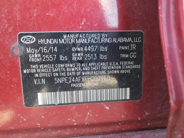 Photo 11 VIN: 5NPE24AFXFH002960 - HYUNDAI SONATA SE 