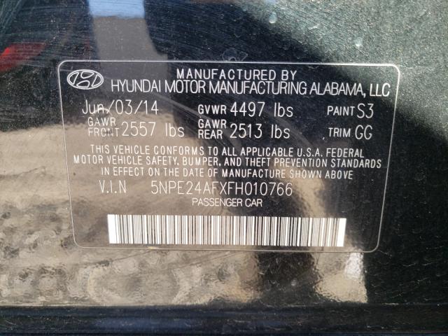 Photo 9 VIN: 5NPE24AFXFH010766 - HYUNDAI SONATA SE 